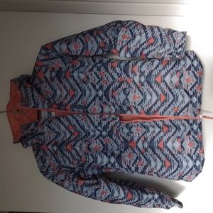 Columbia Girl's Youth Jacket Blue/Orange Size Small